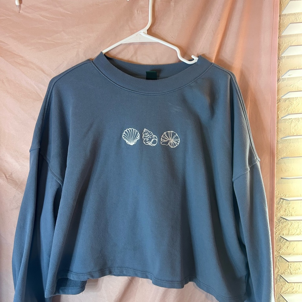 Wild Fable Blue Shell Patterned Top